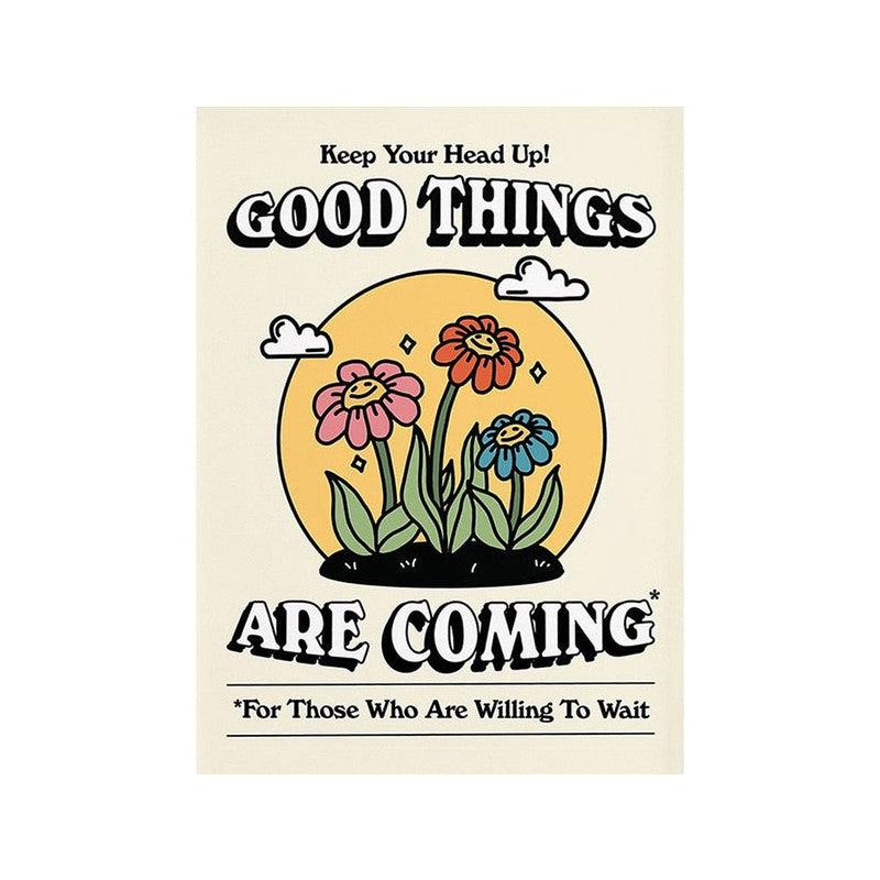 Groovy Mushroom Affirmations Poster | Retro 70's Funny Dancing Frogs Canvas Art | Positive Vibes Home Wall Decor